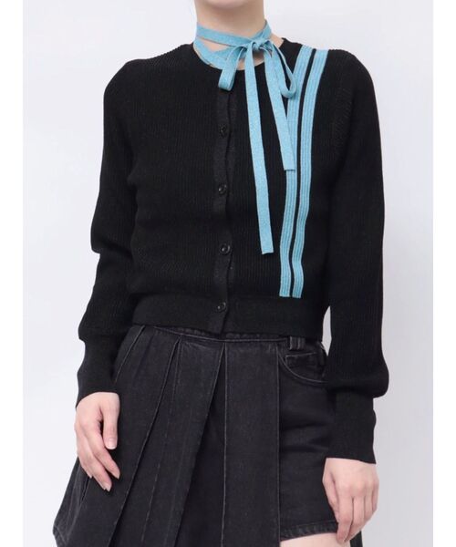 jouetie（ジュエティ）の「ラメラインアンサンブルニット サマーニット（アンサンブル・レディース・ブラック/グリーン/レッド・MEDIUM）」の6枚目の写真