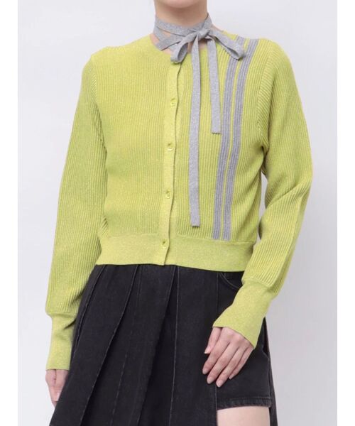 jouetie（ジュエティ）の「ラメラインアンサンブルニット サマーニット（アンサンブル・レディース・ブラック/グリーン/レッド・MEDIUM）」の4枚目の写真