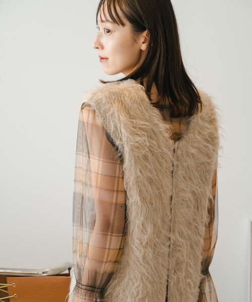 カスタネ　シャギーコート　イエロー　kastane Kastane - 今季新作 kastane カスタネ シャギーコートの通販 by