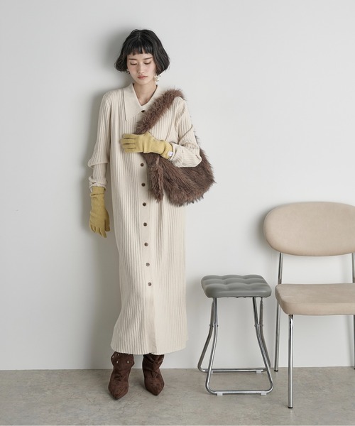 リブニットポロワンピース（ワンピース）｜THE YOn（ザヨン）の