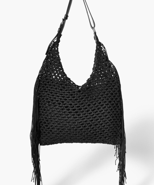 FOREVER 21(フォーエバー トゥエンティーワン)の「メッシュフリンジバッグ(ハンドバッグ・レディース・ブラック・FREE)」の4枚目の写真