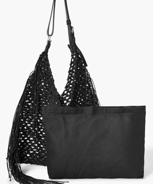 FOREVER 21(フォーエバー トゥエンティーワン)の「メッシュフリンジバッグ(ハンドバッグ・レディース・ブラック・FREE)」の5枚目の写真