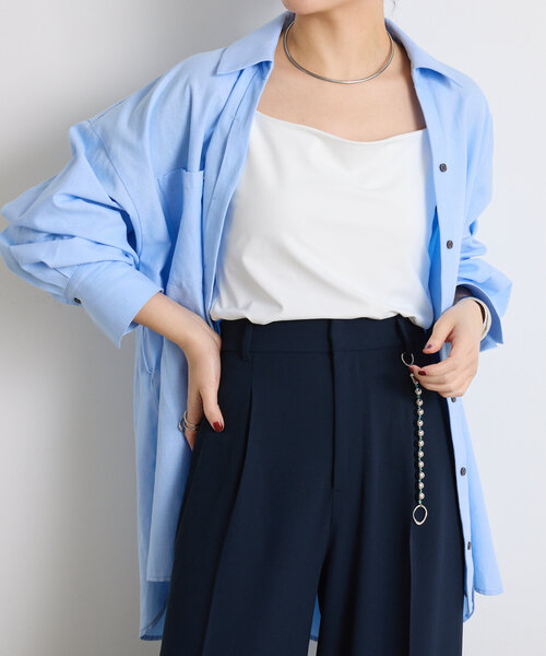 COLLAGE GALLARDAGALANTE（コラージュガリャルダガランテ）の「スムースキャミソール（キャミソール・レディース・ホワイト/ブラック・FREE）」の3枚目の写真