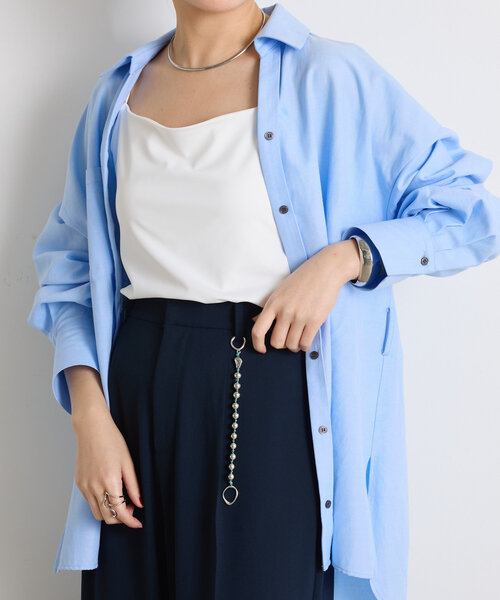 COLLAGE GALLARDAGALANTE（コラージュガリャルダガランテ）の「スムースキャミソール（キャミソール・レディース・ホワイト/ブラック・FREE）」の4枚目の写真