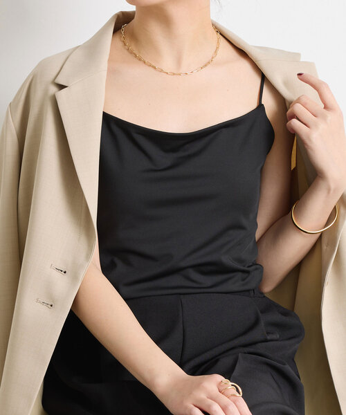 COLLAGE GALLARDAGALANTE（コラージュガリャルダガランテ）の「スムースキャミソール（キャミソール・レディース・ホワイト/ブラック・FREE）」の7枚目の写真