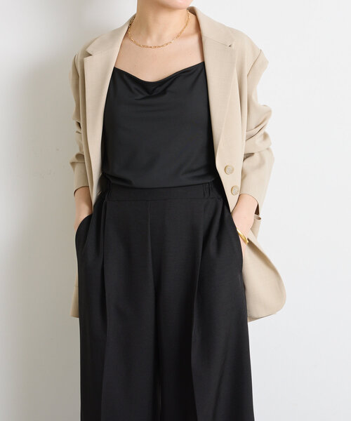 COLLAGE GALLARDAGALANTE（コラージュガリャルダガランテ）の「スムースキャミソール（キャミソール・レディース・ホワイト/ブラック・FREE）」の8枚目の写真