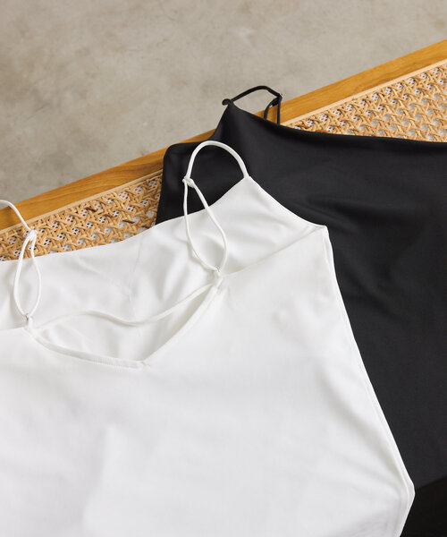 COLLAGE GALLARDAGALANTE（コラージュガリャルダガランテ）の「スムースキャミソール（キャミソール・レディース・ホワイト/ブラック・FREE）」の14枚目の写真