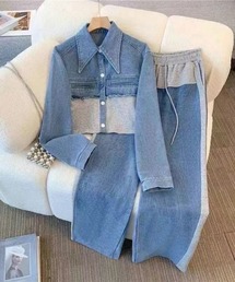 LETee（レティー）の「デニムドッキングセットアップ/パンツセット（デニムジャケット）」