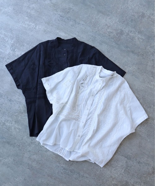 DOUBLE STANDARD CLOTHING カットワーク刺繍ブラウス　38 カットワーク刺繍入りブラウス - ブラック | ZARA Japan / 日本