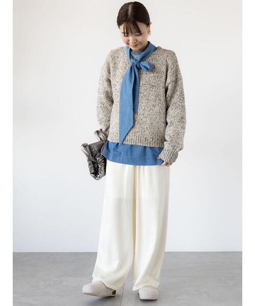 Lugnoncure(ルノンキュール)の「パウダリーサテンパンツ(その他パンツ・レディース・サックスブルー/チャコールグレー/オフホワイト・F)」の19枚目の写真
