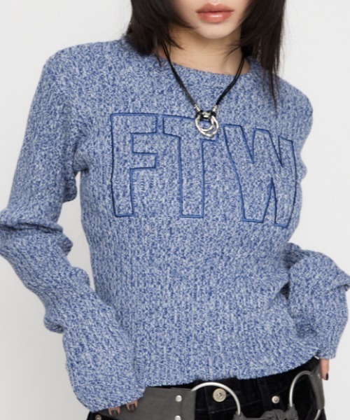 LAGUA GEM(ラグアジェム)の「DOCKING LOGO RIB TOPS(ニット/セーター・レディース・ブラック/ブラウン/ブルー・FREE)」の3枚目の写真