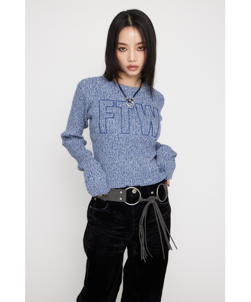 LAGUA GEM(ラグアジェム)の「DOCKING LOGO RIB TOPS(ニット/セーター・レディース・ブラック/ブラウン/ブルー・FREE)」の9枚目の写真