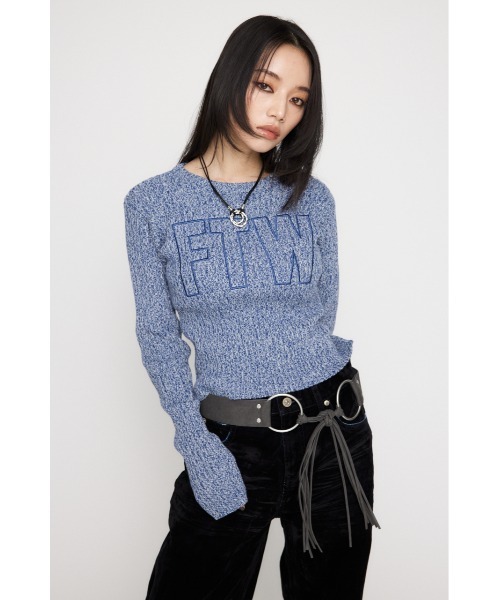 LAGUA GEM(ラグアジェム)の「DOCKING LOGO RIB TOPS(ニット/セーター・レディース・ブラック/ブラウン/ブルー・FREE)」の10枚目の写真