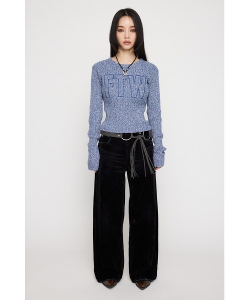 LAGUA GEM(ラグアジェム)の「DOCKING LOGO RIB TOPS(ニット/セーター・レディース・ブラック/ブラウン/ブルー・FREE)」の11枚目の写真