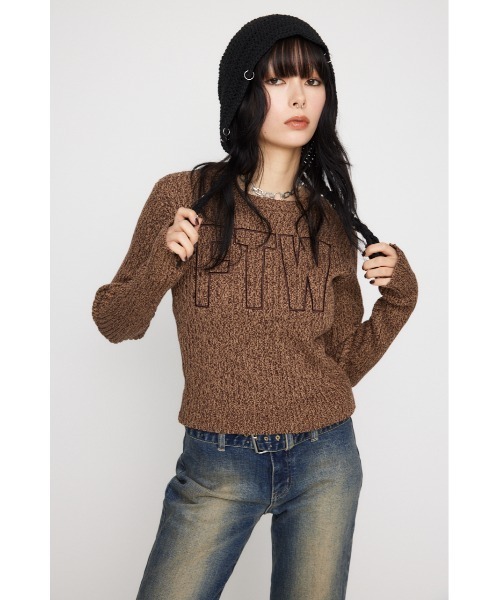 LAGUA GEM(ラグアジェム)の「DOCKING LOGO RIB TOPS(ニット/セーター・レディース・ブラック/ブラウン/ブルー・FREE)」の14枚目の写真