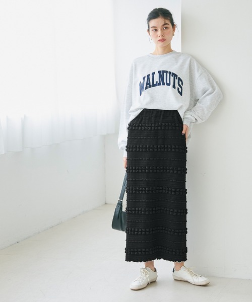 coca(coca)(コカ)の「パフィージャカードIラインスカート(スカート・レディース・ホワイト/ブラック・L/M)」の13枚目の写真