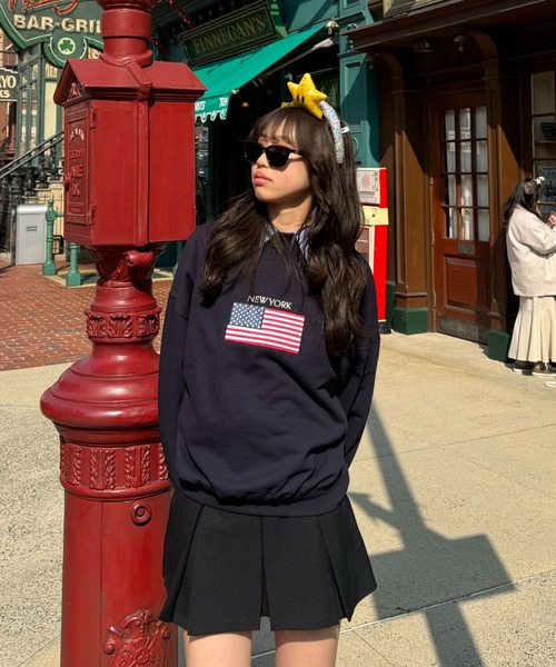 INTER FACTORY（インターファクトリー）の「SARA - 刺繍スウェット made in INTER FACTORY（スウェット・レディース・ネイビー/レッド/アイボリー・FREE）」の10枚目の写真