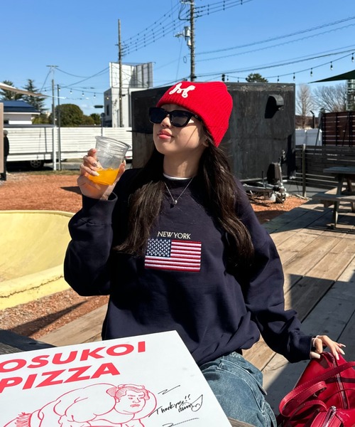 INTER FACTORY（インターファクトリー）の「SARA - 刺繍スウェット made in INTER FACTORY（スウェット・レディース・ネイビー/レッド/アイボリー・FREE）」の16枚目の写真