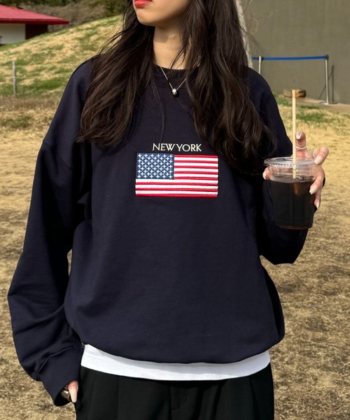 INTER FACTORY（インターファクトリー）の「SARA - 刺繍スウェット made in INTER FACTORY（スウェット・レディース・ネイビー/レッド/アイボリー・FREE）」の22枚目の写真