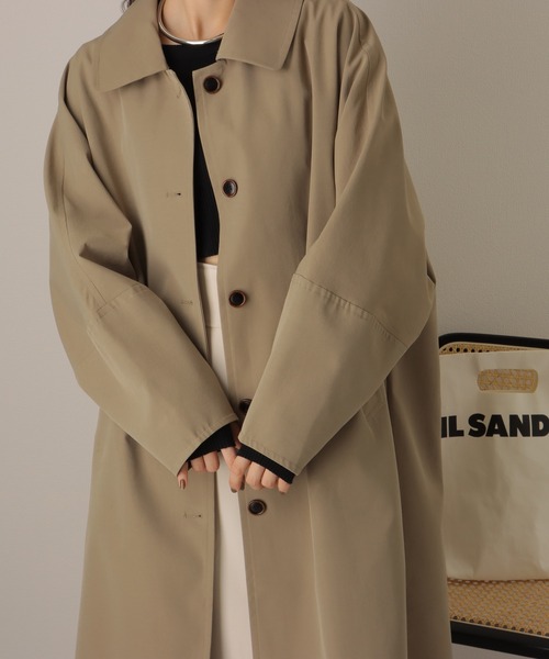 LAULEN(ローレン)の「soutien collar long coat/ドルマン オーバーサイズ ロング ステンカラー コート(ステンカラーコート・レディース・ベージュ・FREE)」の7枚目の写真