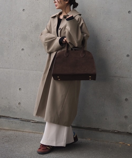 LAULEN(ローレン)の「soutien collar long coat/ドルマン オーバーサイズ ロング ステンカラー コート(ステンカラーコート・レディース・ベージュ・FREE)」の12枚目の写真