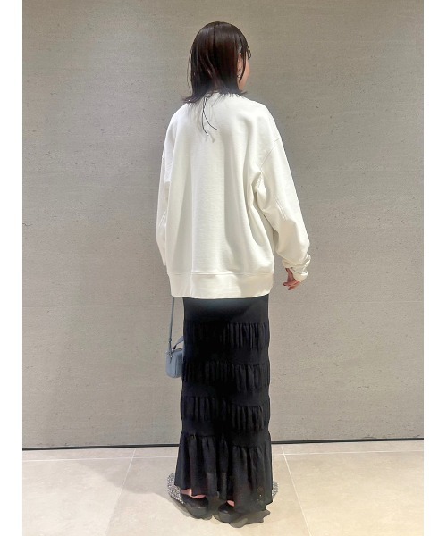 Mila Owen（ミラオーウェン）の「【WEB限定00サイズ】シアーニットファブリックスカート（スカート・レディース・ブラック/グレー・00/0/1）」の5枚目の写真