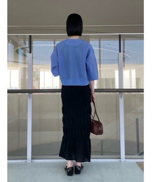 Mila Owen（ミラオーウェン）の「【WEB限定00サイズ】シアーニットファブリックスカート（スカート・レディース・ブラック/グレー・00/0/1）」の21枚目の写真