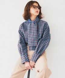 ブラウス シャツ 風通チェック　シャツプルオーバー / セットアップ対応 レディース AsheKsha ブラウス シャツ チェック柄オーバーサイズシャツ