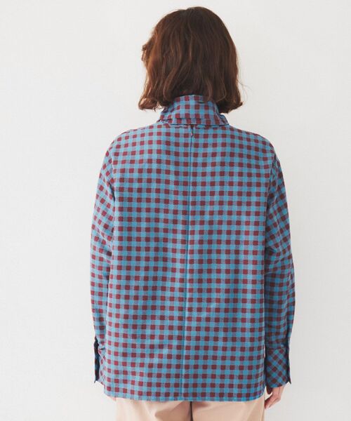 UNTITLED（アンタイトル）の「【セットアップ可能】ギンガムチェック ブラウス（シャツ/ブラウス・レディース・ブルー系1/ブラック系1・44/48/00/02/04）」の16枚目の写真