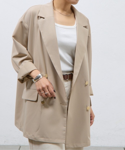 COLONY 2139（コロニートゥーワンスリーナイン）の「ポリレーヨンクロステーラードジャケット（テーラードジャケット・レディース・グレー/ブラック/ベージュ・FREE）」の2枚目の写真