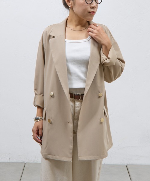 COLONY 2139（コロニートゥーワンスリーナイン）の「ポリレーヨンクロステーラードジャケット（テーラードジャケット・レディース・グレー/ブラック/ベージュ・FREE）」の20枚目の写真