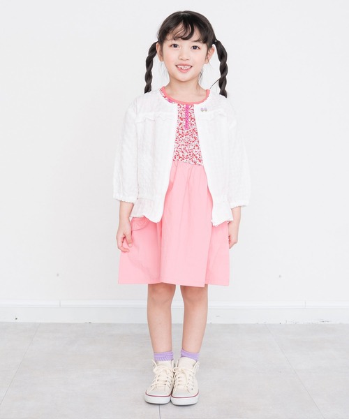 RAGMART（ラグマート）の「フリルジップアップカーディガン（カーディガン/ボレロ・キッズ・ベージュ/オフホワイト・95cm/90cm/80ｃｍ）」の4枚目の写真