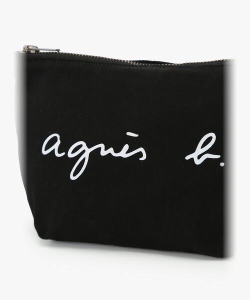 agnes b.（アニエスベー）の「ロゴプリント コットン ポーチ ”Paulette” YAS18－03（ポーチ・レディース・ブラック・FREE）」の6枚目の写真