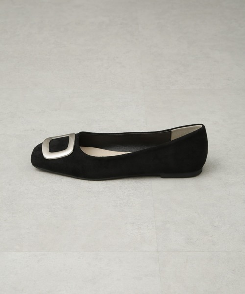 NANO universe（ナノユニバース）の「スクエアトゥバックルモチーフフラットパンプス（パンプス・レディース・ブラック/グレー系その他4・36/37/38）」の4枚目の写真