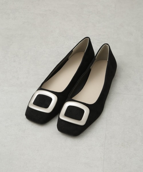 NANO universe（ナノユニバース）の「スクエアトゥバックルモチーフフラットパンプス（パンプス・レディース・ブラック/グレー系その他4・36/37/38）」の7枚目の写真
