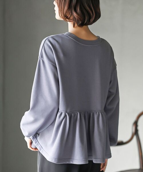 yori 裏毛ヘムフリルプルオーバー　ネイビー spring point 10% up【5月2日12:00～5月6日24:00】 | yori