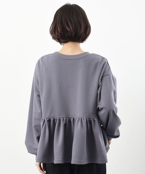 yori 裏毛ヘムフリルプルオーバー　ネイビー yori 裏毛ヘムフリルプルオーバー ネイビー