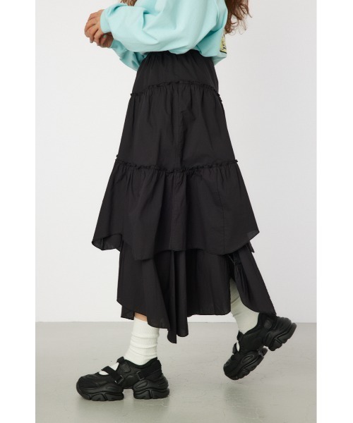 RODEO CROWNS WIDE BOWL（ロデオクラウンズワイドボウル）の「ランダムティアードスカート（スカート・レディース・ライトカーキ/ブラック/オフホワイト・FREE）」の12枚目の写真