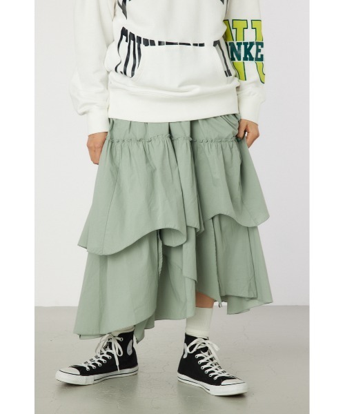 RODEO CROWNS WIDE BOWL（ロデオクラウンズワイドボウル）の「ランダムティアードスカート（スカート・レディース・ライトカーキ/ブラック/オフホワイト・FREE）」の16枚目の写真