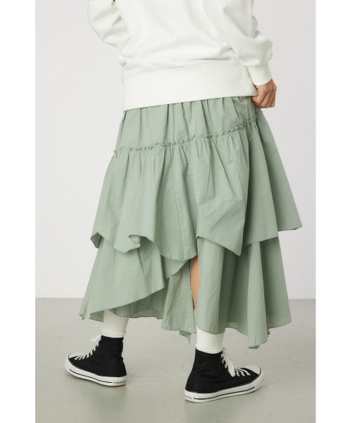 RODEO CROWNS WIDE BOWL（ロデオクラウンズワイドボウル）の「ランダムティアードスカート（スカート・レディース・ライトカーキ/ブラック/オフホワイト・FREE）」の18枚目の写真