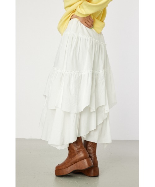 RODEO CROWNS WIDE BOWL（ロデオクラウンズワイドボウル）の「ランダムティアードスカート（スカート・レディース・ライトカーキ/ブラック/オフホワイト・FREE）」の5枚目の写真