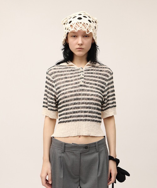 セール】Mix Yarn Crochet Hat（ニットキャップ/ビーニー