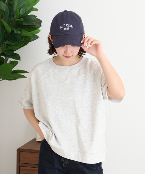 atONE(アットワン)の「ミニ裏毛ラグラン半袖トレーナ(Tシャツ/カットソー・レディース・オートミール/杢グレー/ライトベージュ/ブラック/チャコールグレー・M-L/LL~3L/4L~5L)」の10枚目の写真