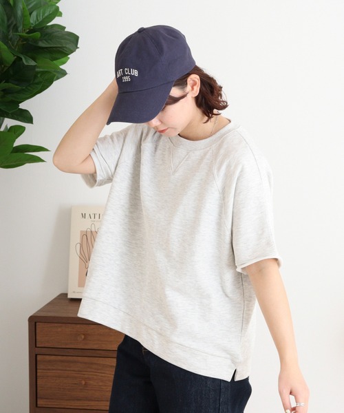 atONE(アットワン)の「ミニ裏毛ラグラン半袖トレーナ(Tシャツ/カットソー・レディース・オートミール/杢グレー/ライトベージュ/ブラック/チャコールグレー・M-L/LL~3L/4L~5L)」の11枚目の写真