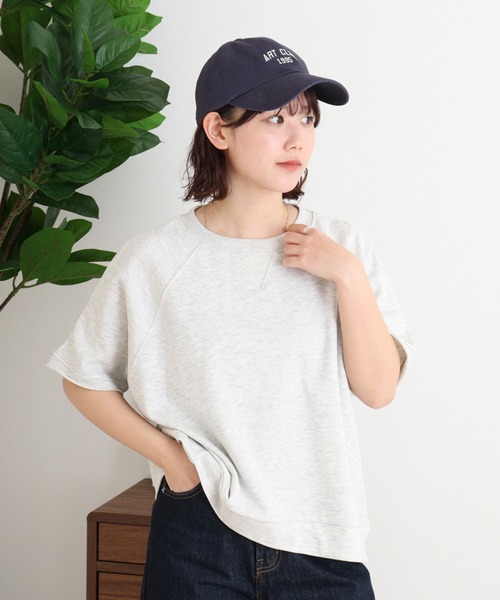 atONE(アットワン)の「ミニ裏毛ラグラン半袖トレーナ(Tシャツ/カットソー・レディース・オートミール/杢グレー/ライトベージュ/ブラック/チャコールグレー・M-L/LL~3L/4L~5L)」の12枚目の写真