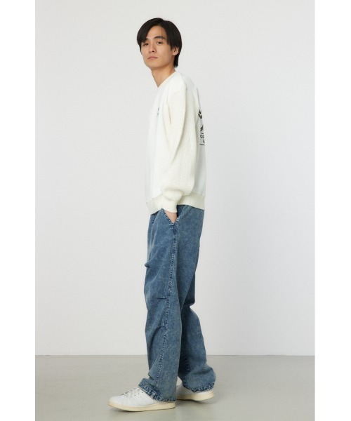 RODEO CROWNS WIDE BOWL(ロデオクラウンズワイドボウル)の「メンズドッキングロゴニットトップス(ニット/セーター・メンズ・ブラック/カーキ/オフホワイト・MEDIUM/LARGE)」の4枚目の写真