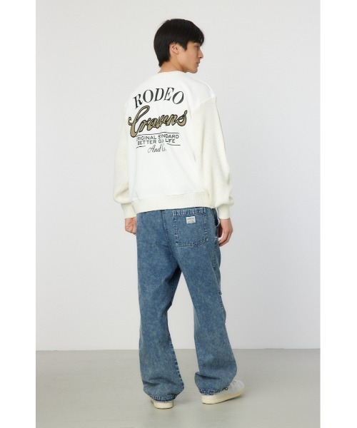 RODEO CROWNS WIDE BOWL(ロデオクラウンズワイドボウル)の「メンズドッキングロゴニットトップス(ニット/セーター・メンズ・ブラック/カーキ/オフホワイト・MEDIUM/LARGE)」の5枚目の写真