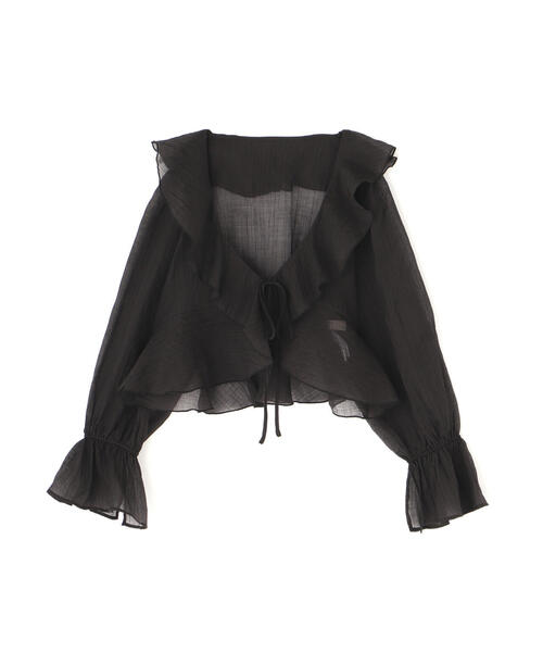 FREE'S MART（フリーズマート）の「◆シアーワッシャーフリルブラウス（シャツ/ブラウス・レディース・ブラック/ホワイト/ベージュ系その他・FREE）」の4枚目の写真