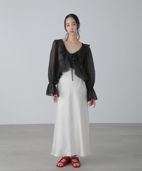 FREE'S MART（フリーズマート）の「◆シアーワッシャーフリルブラウス（シャツ/ブラウス・レディース・ブラック/ホワイト/ベージュ系その他・FREE）」の10枚目の写真