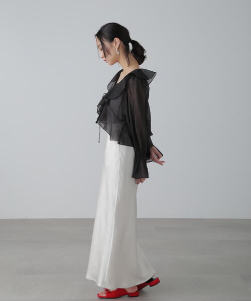 FREE'S MART（フリーズマート）の「◆シアーワッシャーフリルブラウス（シャツ/ブラウス・レディース・ブラック/ホワイト/ベージュ系その他・FREE）」の11枚目の写真